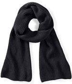 Beechfield Metro Knitted Scarf – Stylish and Warm Headwear Black ONE