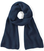 Beechfield Metro Knitted Scarf – Stylish and Warm Headwear French Navy ONE