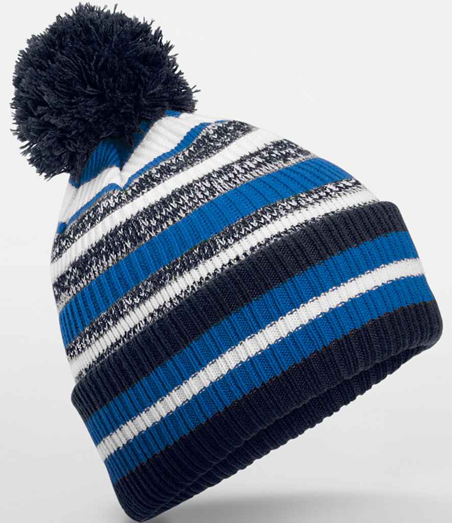 Beechfield Multi-Sport Fan Beanie – Warm and Stylish Sports Headwear French Navy/Sapphire Blue/White ONE