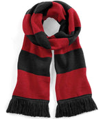 Beechfield Stadium Scarf – Quality Double Layer Knit Scarf Black/Classic Red ONE
