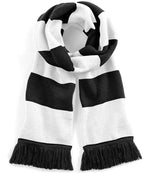 Beechfield Stadium Scarf – Quality Double Layer Knit Scarf Black/White ONE