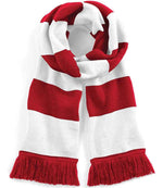 Beechfield Stadium Scarf – Quality Double Layer Knit Scarf Classic Red/White ONE