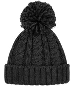 Beechfield Cable Knit Melange Beanie – Warm and Stylish Headwear Black ONE