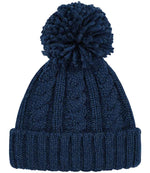 Beechfield Cable Knit Melange Beanie – Warm and Stylish Headwear Navy ONE