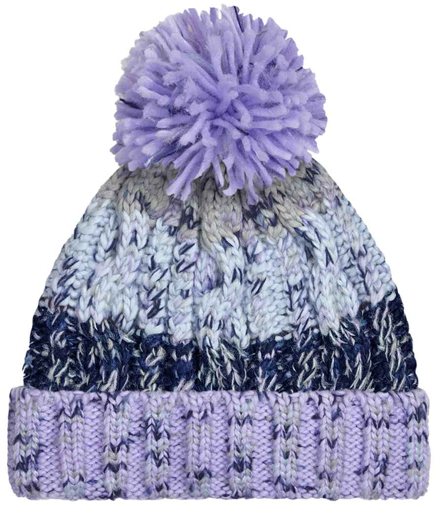 Beechfield Corkscrew Pom Pom Beanie – Warm and Stylish Headwear from Fou Tees Ireland Lavender Fizz ONE