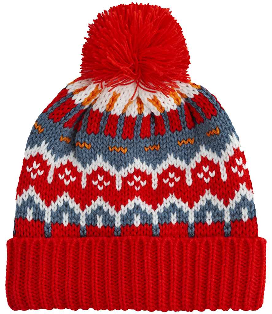 Beechfield Retro Ski Beanie – Classic Eco-Friendly Winter Headwear Alpine Racer ONE
