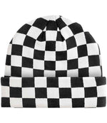 Beechfield Checkerboard Beanie – Stylish Eco-Friendly Headwear Black/Soft White ONE