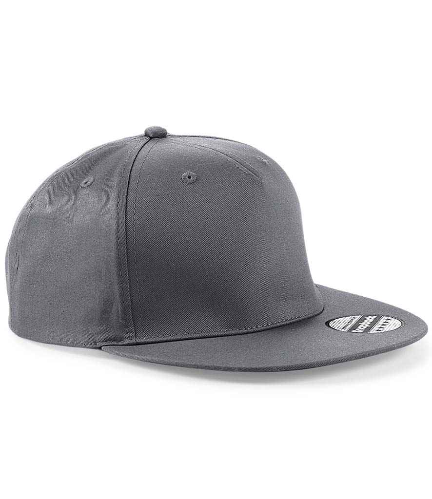 Beechfield 5 Panel Snapback Rapper Cap – Stylish and Durable Headwear Graphite Grey ONE