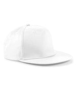 Beechfield 5 Panel Snapback Rapper Cap – Stylish and Durable Headwear White ONE