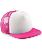Beechfield Kids Vintage Snapback Trucker Cap – Stylish and Practical Headwear for Children Fuchsia/White ONE