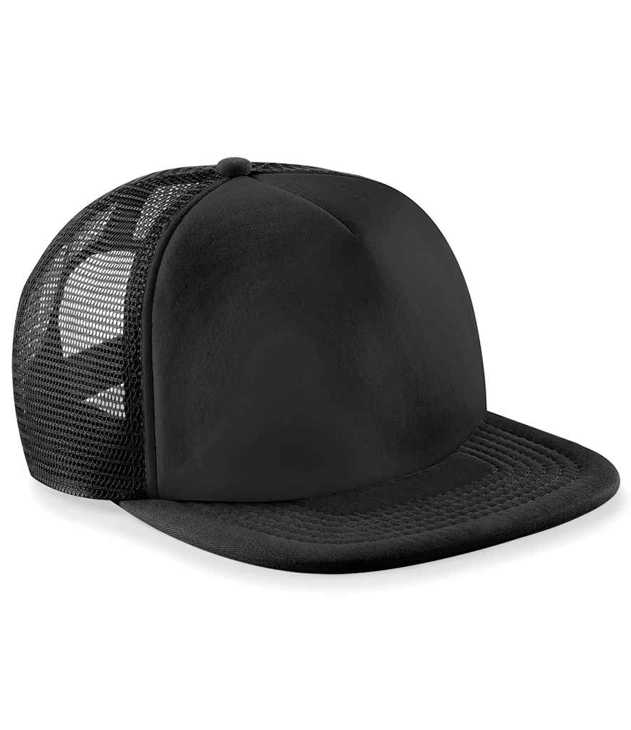 Beechfield Vintage Snapback Trucker Cap – Classic Outdoor Headwear Black/Black ONE