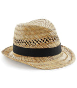 Beechfield Straw Summer Trilby – Lightweight and Stylish Headwear for Bulk Orders