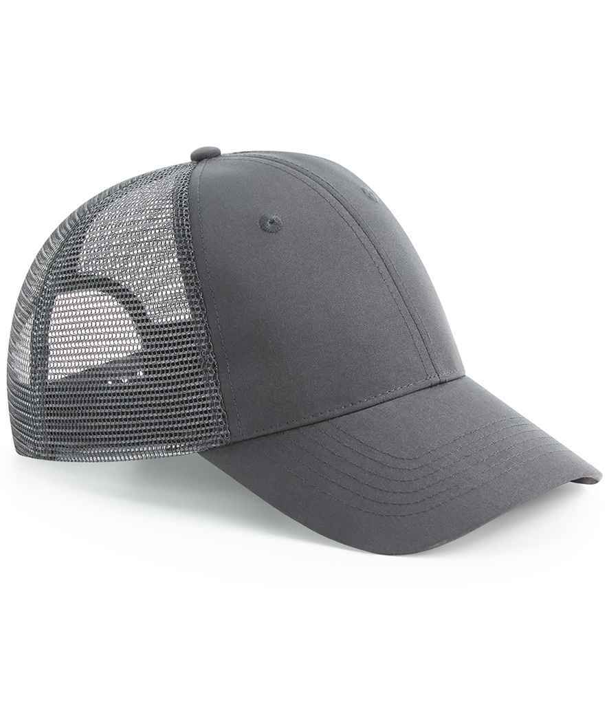 recycled snapback trucker cap - Beechfield Recycled 6 Panel Snapback Trucker Cap