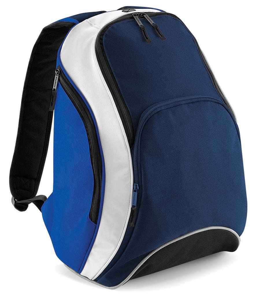 BagBase Teamwear Backpack – Durable and Practical Bags for Irish Businesses French Navy/Bright Royal/White ONE