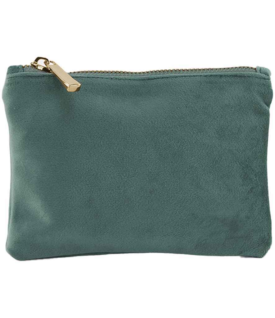BagBase Velvet Accessory Pouch – Stylish and Sustainable Storage Solution Jade L