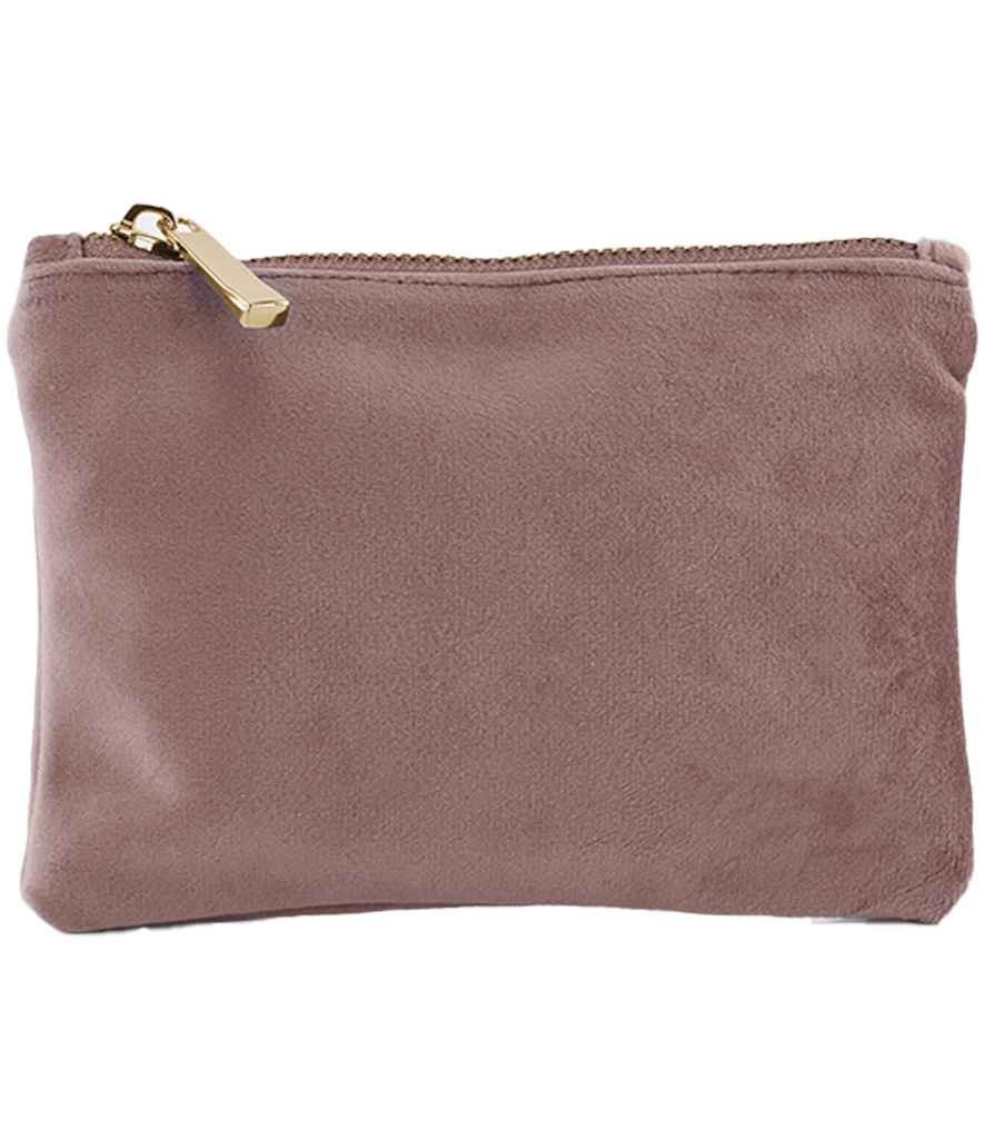 BagBase Velvet Accessory Pouch – Stylish and Sustainable Storage Solution Rose Quartz L