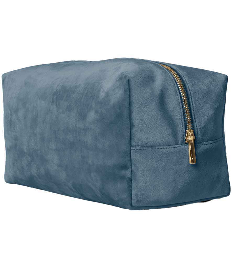 Velvet Toiletry Case - BagBase Velvet Toiletry/Accessory Case Blue Topaz L