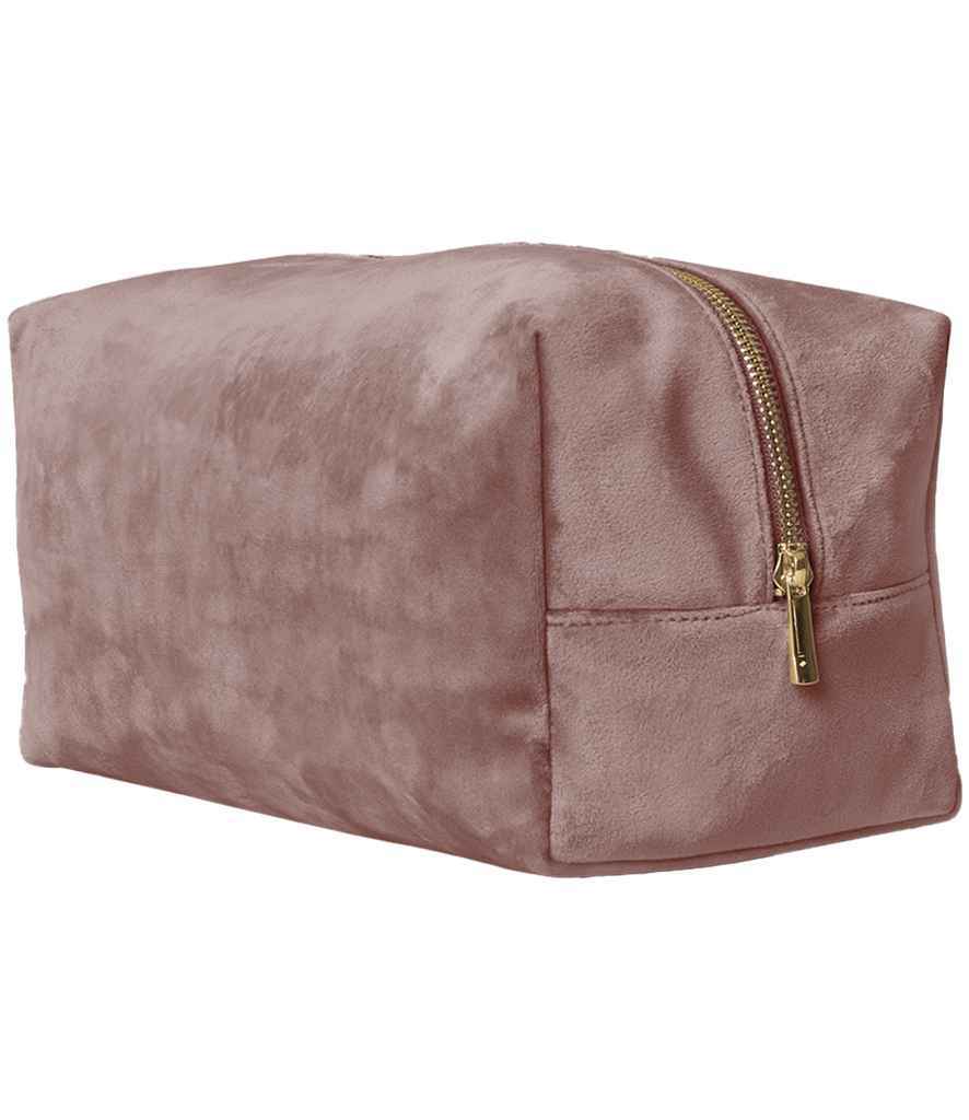 Velvet Toiletry Case - BagBase Velvet Toiletry/Accessory Case Rose Quartz L