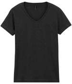 Gildan Ladies SoftStyle V Neck T-Shirt - Comfortable & Durable Apparel for Irish Businesses Black M
