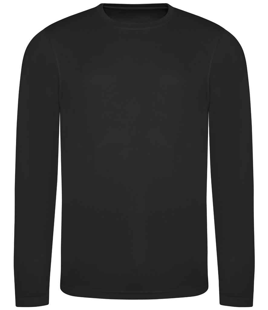 AWDis Cool Long Sleeve Wicking T-Shirt – Breathable & UV Protective Performance Wear Jet Black XXL