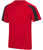 AWDis Kids Cool Contrast T-Shirt – Comfortable and Durable Kidswear Fire Red/Jet Black 1213
