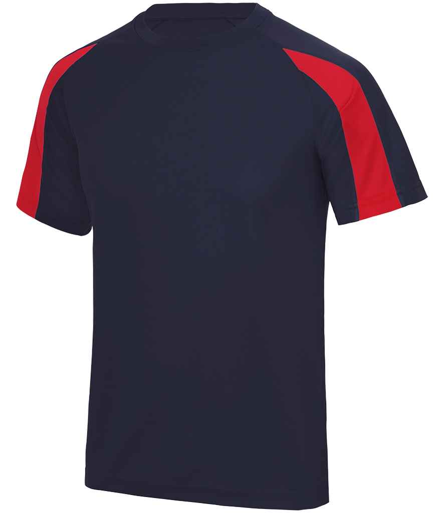 AWDis Cool Contrast Wicking T-Shirt – Lightweight Performance Shirt for Irish Businesses French Navy/Fire Red XXL