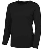 AWDis Ladies Cool Long Sleeve T-Shirt for Irish Businesses and Events Jet Black XL