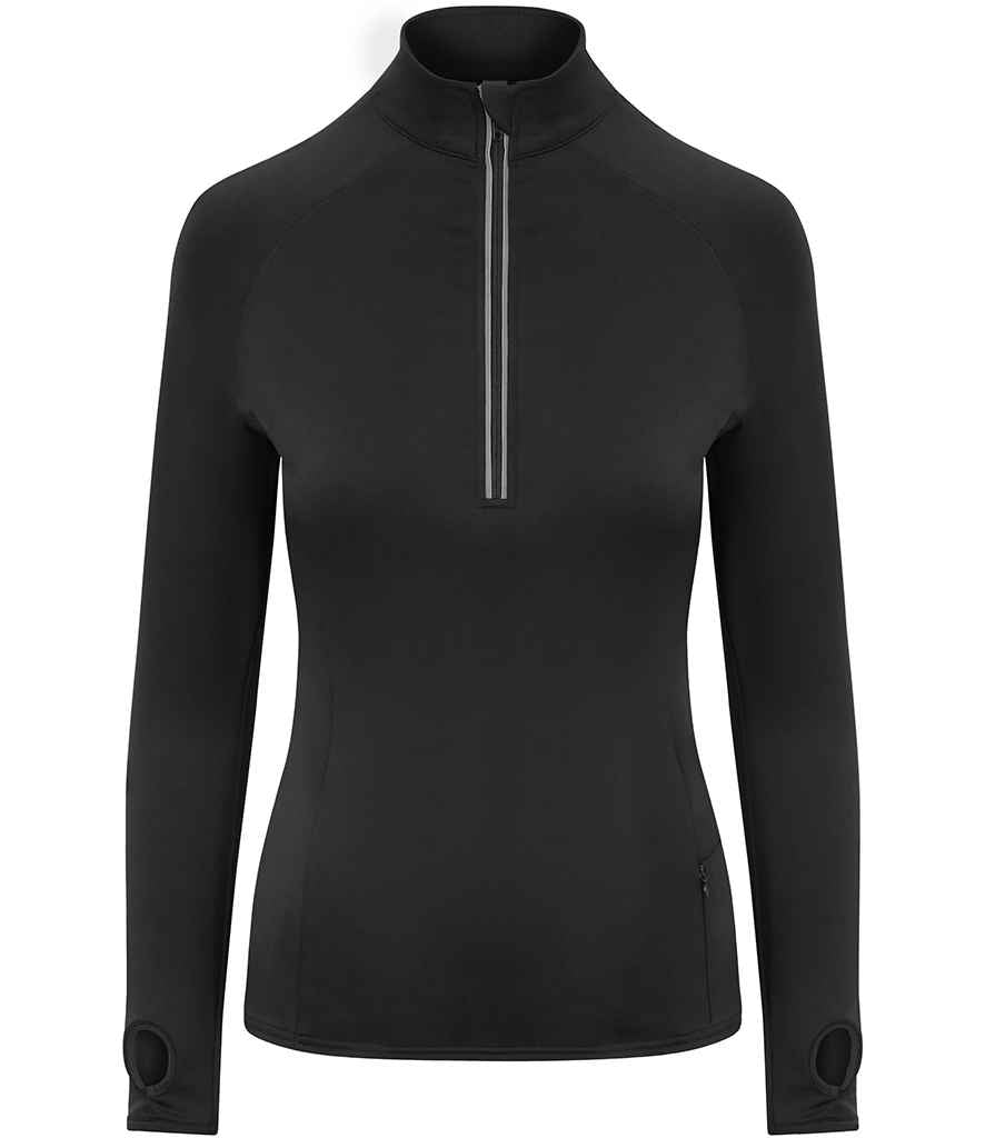 AWDis Ladies Cool-Flex Half Zip Top for Active Irish Lifestyles Jet Black XL
