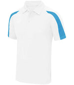 AWDis Cool Contrast Polo Shirt - Lightweight & Durable Polo for Irish Businesses Arctic White/Sapphire Blue XXL