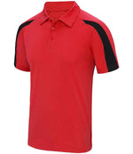 AWDis Cool Contrast Polo Shirt - Lightweight & Durable Polo for Irish Businesses Fire Red/Jet Black XXL