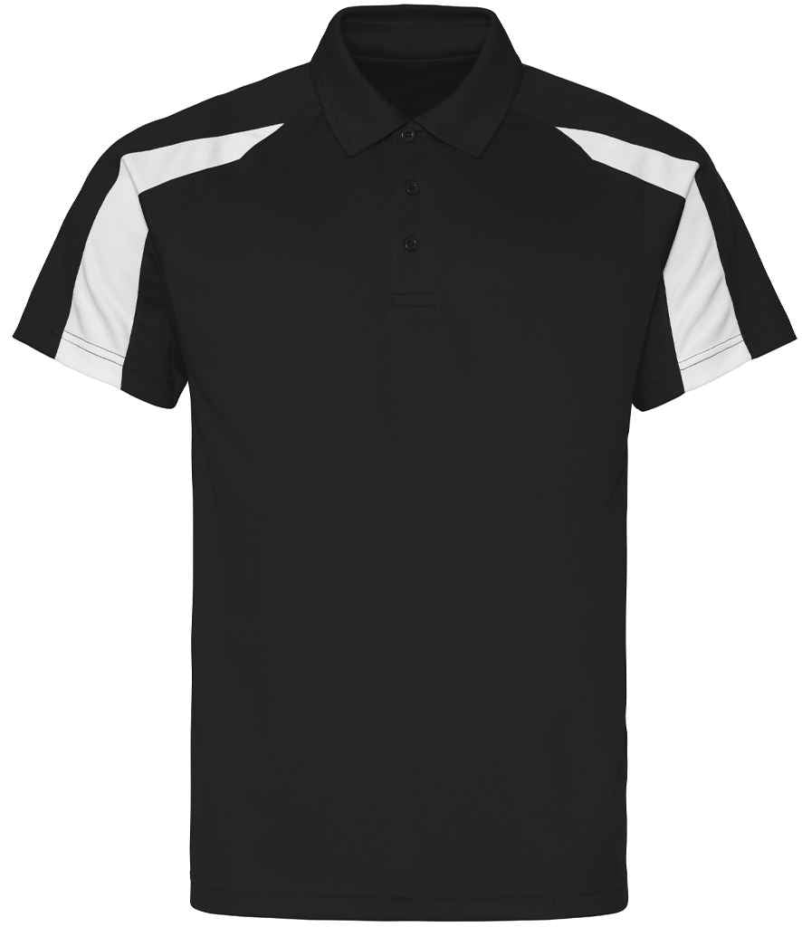 AWDis Cool Contrast Polo Shirt - Lightweight & Durable Polo for Irish Businesses Jet Black/Arctic White XXL