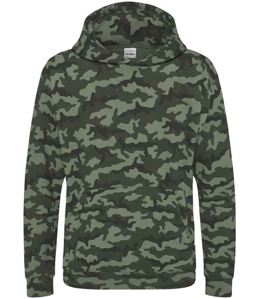 AWDis Kids Camo Hoodie – Comfortable and Durable Children's Hoodie from Fou Tees Ireland