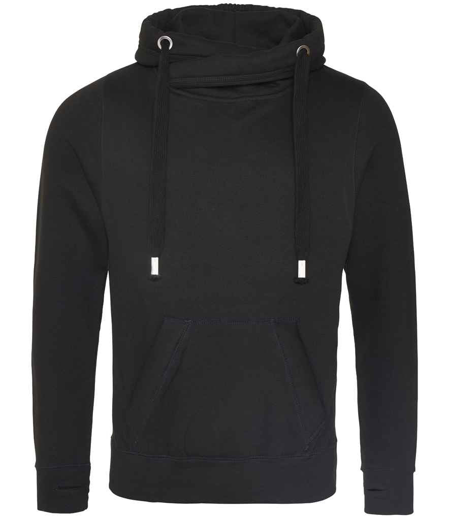 AWDis Cross Neck Hoodie - Comfortable & Stylish Hoodies from Fou Tees Ireland Jet Black XXL