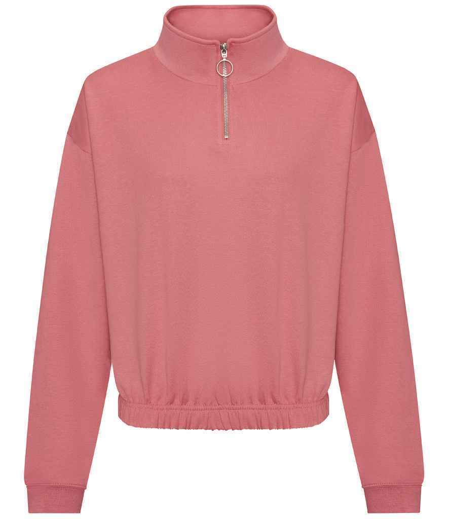 AWDis Ladies Cropped 1/4 Zip Sweatshirt for Comfortable Style