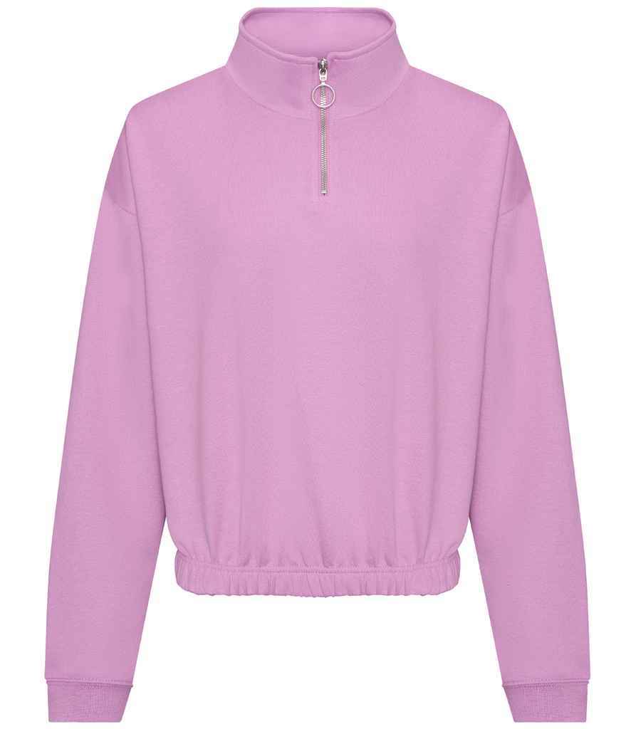 AWDis Ladies Cropped 1/4 Zip Sweatshirt for Comfortable Style