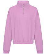 AWDis Ladies Cropped 1/4 Zip Sweatshirt for Comfortable Style