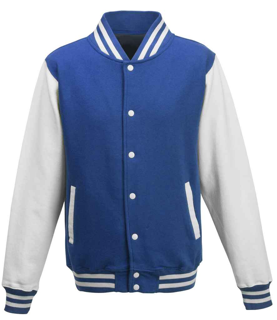 AWDis Varsity Jacket – Stylish and Durable Outerwear for Irish Businesses and Organisations Royal Blue/White XXL