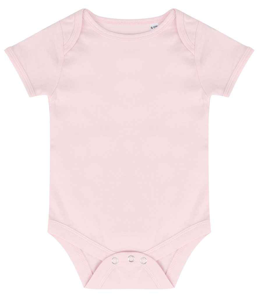 Larkwood Essential Short Sleeve Baby Bodysuit – Bulk Orders for Irish Businesses | Fou Tees Ireland Pale Pink 1218