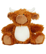 Mumbles Zippie Highland Cow - Plush Soft Toy for Personal and Promotional Use