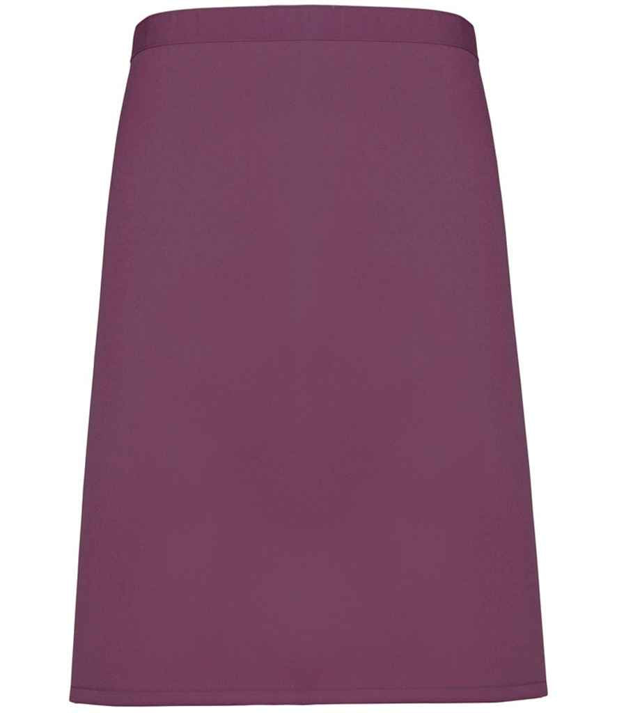Premier Colours Mid Length Apron – Durable and Practical Apron for Hospitality and Catering Aubergine ONE