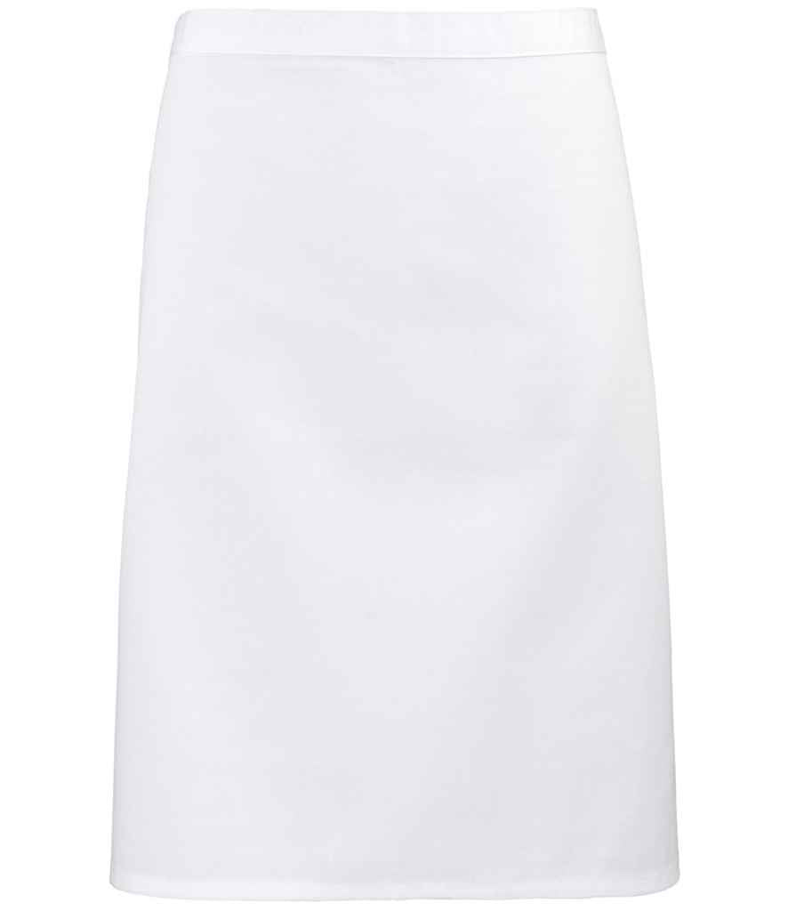Premier Colours Mid Length Apron – Durable and Practical Apron for Hospitality and Catering White ONE