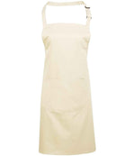 Premier Colours Bib Apron with Pocket – Durable and Practical Apron for Hospitality and Catering Natural ONE