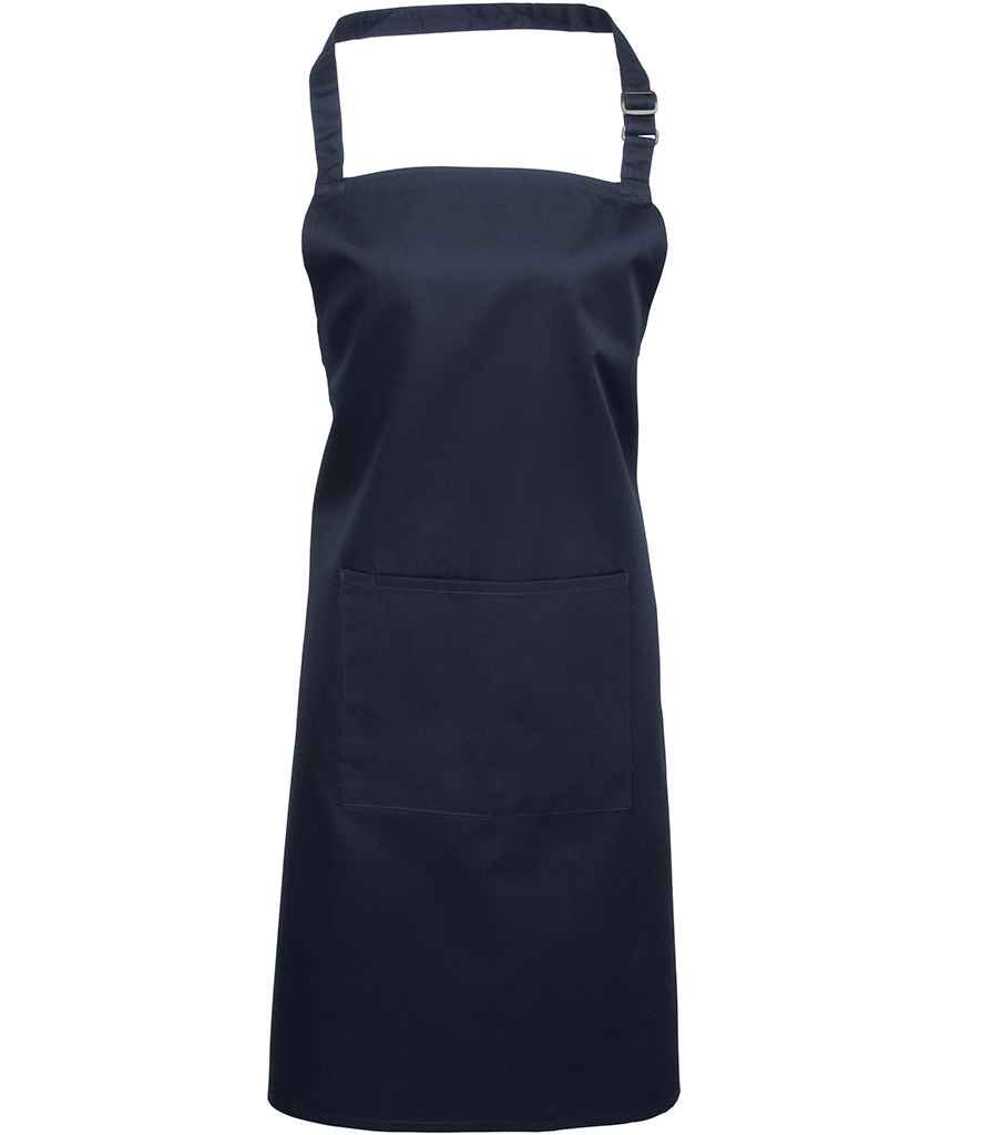 Premier Colours Bib Apron with Pocket – Durable and Practical Apron for Hospitality and Catering Navy ONE