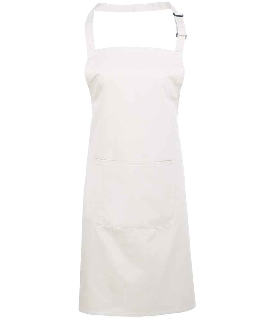 Premier Colours Bib Apron with Pocket – Durable and Practical Apron for Hospitality and Catering White ONE