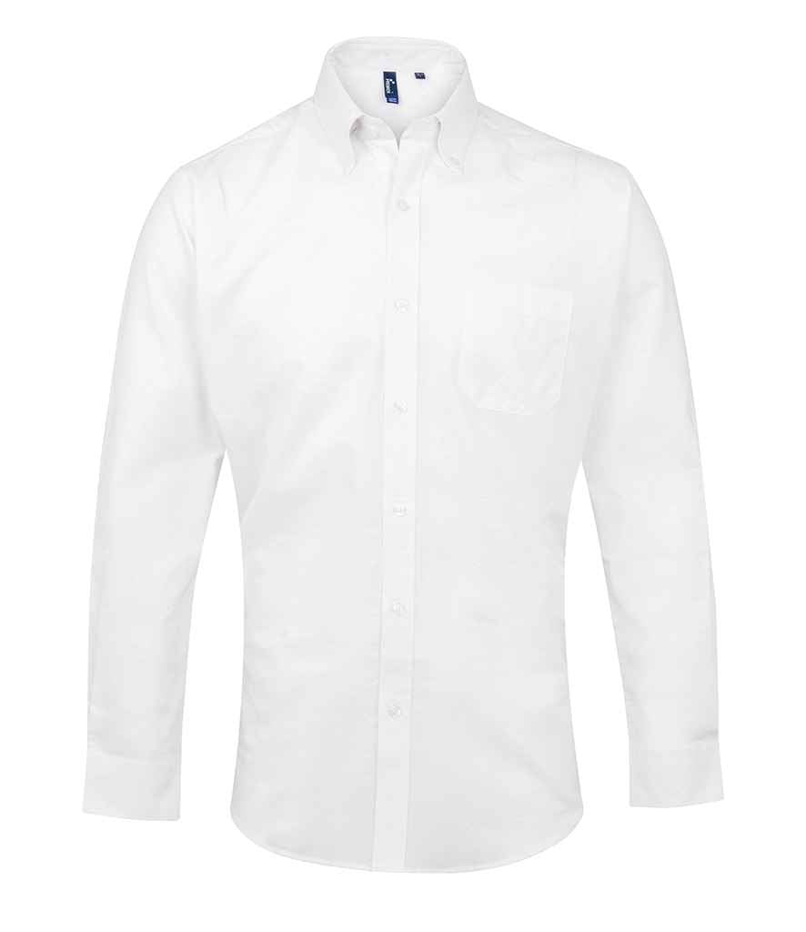 Premier Signature Long Sleeve Oxford Shirt – Durable and Stylish Workwear from Fou Tees Ireland White 23