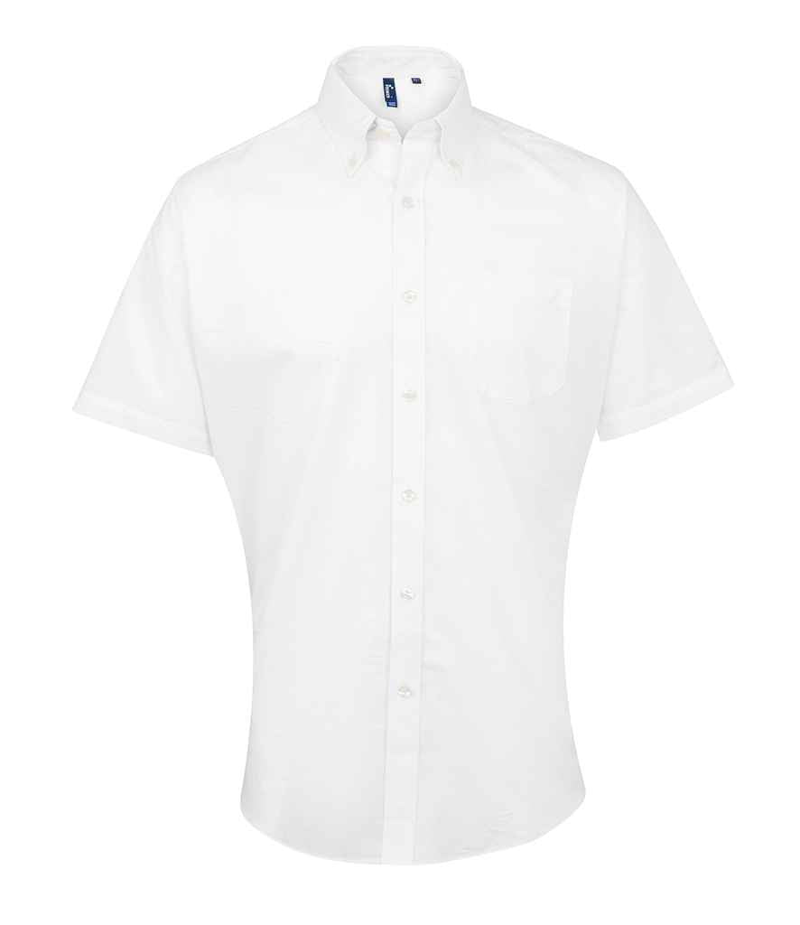 Premier Signature Short Sleeve Oxford Shirt - Quality Workwear by Premier White 23