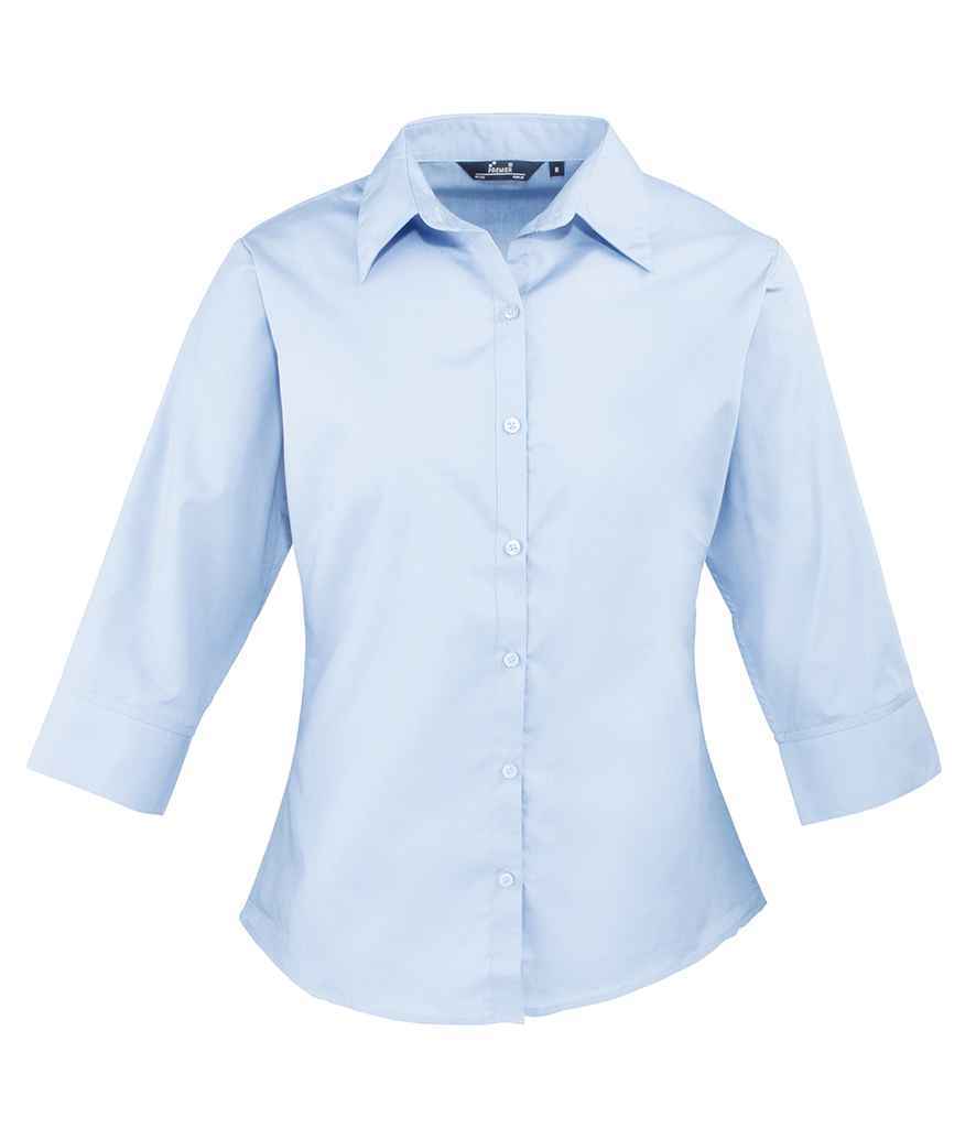 Premier Ladies 3/4 Sleeve Poplin Blouse – Comfortable and Stylish Workwear