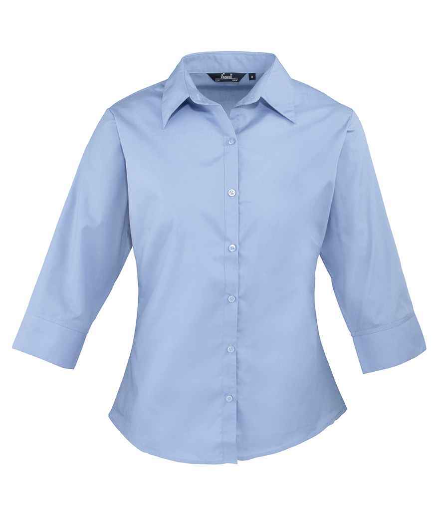 Premier Ladies 3/4 Sleeve Poplin Blouse – Comfortable and Stylish Workwear