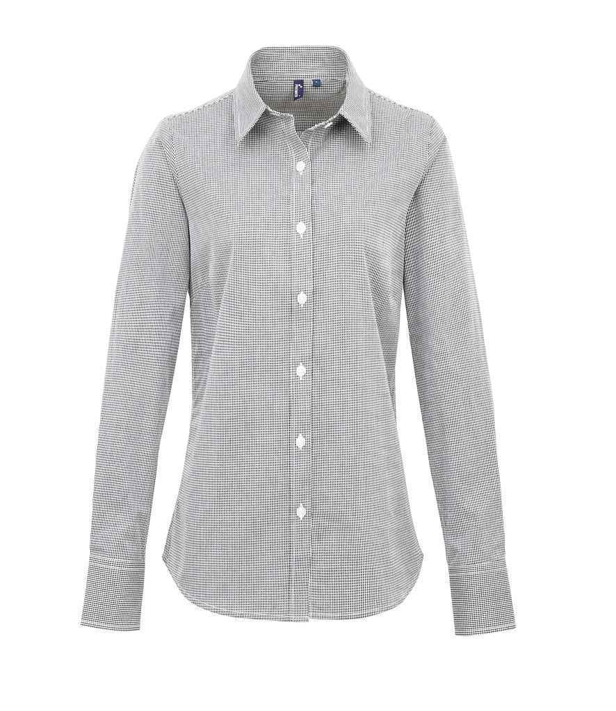 Premier Ladies Gingham Long Sleeve Shirt | Premier Shirts Ireland