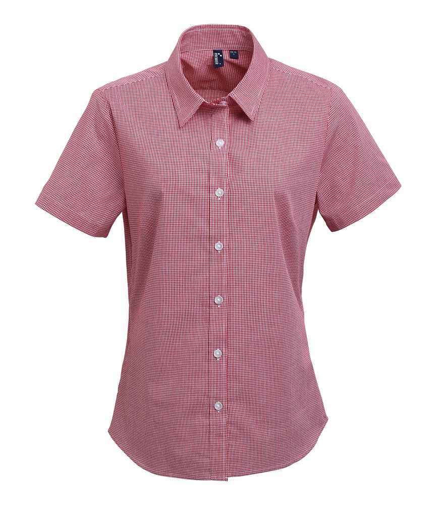 Premier Ladies Gingham Short Sleeve Shirt – Quality Shirt for Irish Businesses